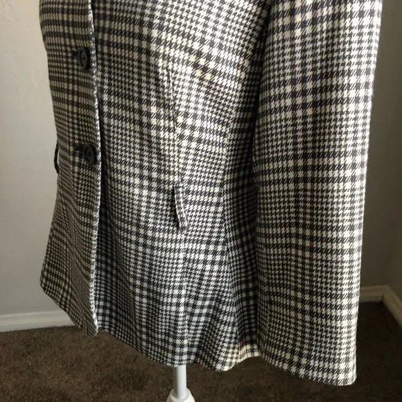 Lifestyle Attitude by Larry Levine Collarless Houndstooth Jacket M Grey White - Picture 9 of 15